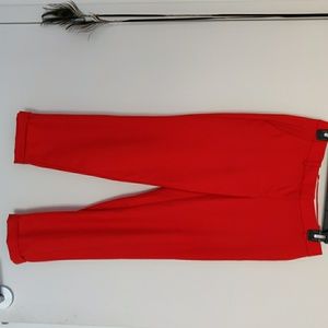 jcrew  Cafe Capri  Coral Red Trousers